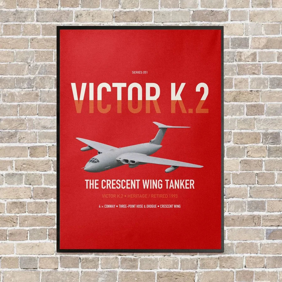 Handley Page Victor K.2 vertical canvas print - framed - red background