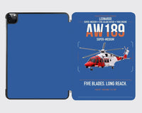 Thumbnail for Leonardo AW189 design on blue ipad tablet case
