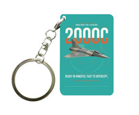 Thumbnail for Dassault Mirage 2000C RDI design on turquoise designed key chain, double-side print