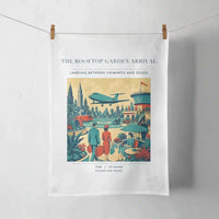 Thumbnail for VINTAGE G4371 - The Rooftop Garden Arrival - Designed Towels design on white