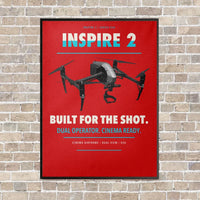 Thumbnail for DJI Inspire 2 vertical canvas print - framed - red background
