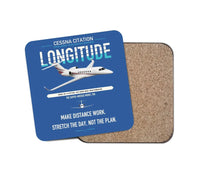 Thumbnail for Cessna Citation Longitude design on blue 1 piece coaster