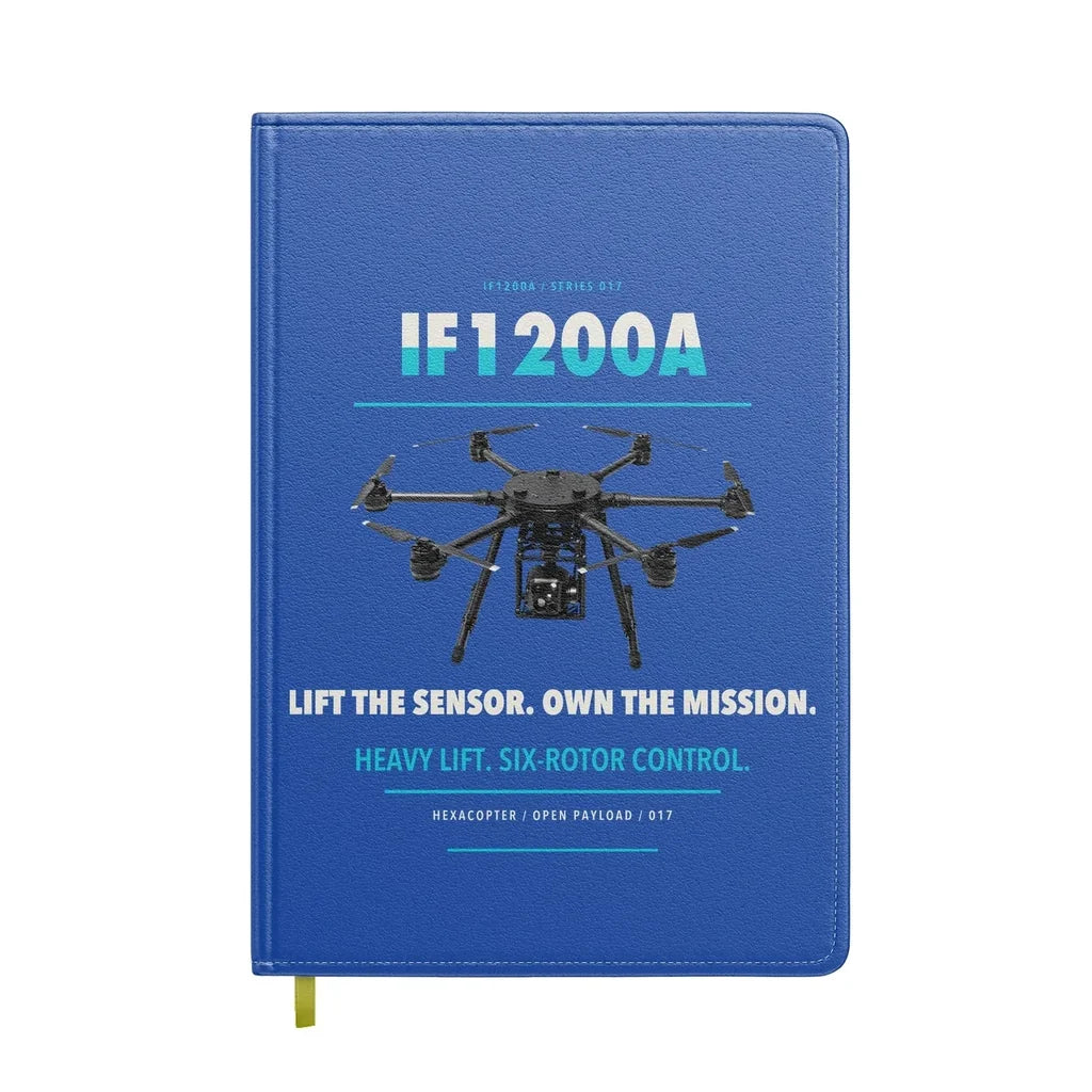 Inspired Flight IF1200A design on blue notebook