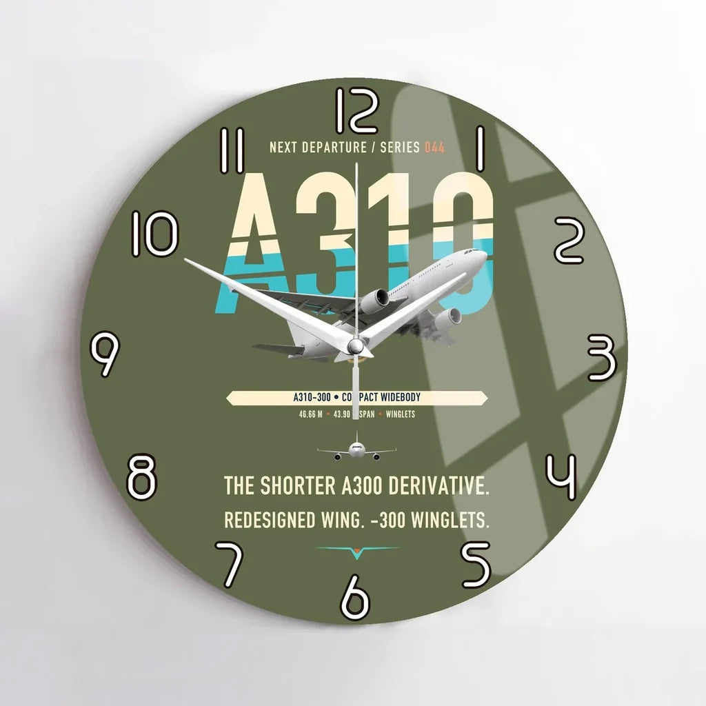 Airbus A310-300 design on green army no frame wall clock