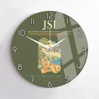 Thumbnail for Skiathos Island National Airport (JSI) design on green army no frame wall clock