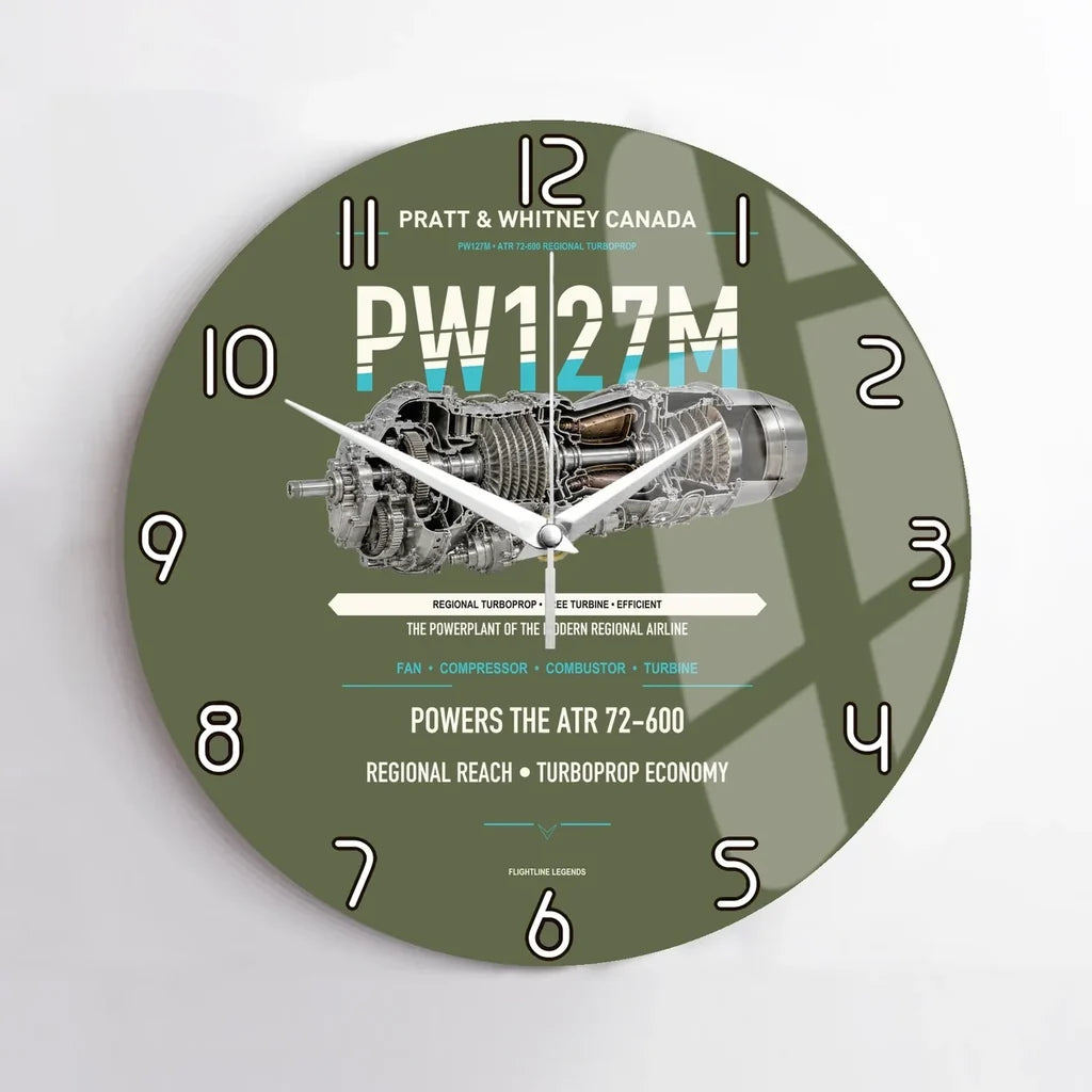 PW127M design on green army no frame wall clock