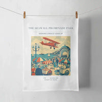 Thumbnail for VINTAGE G4476 - The Seawall Promenade Pass - Designed Towels design on white
