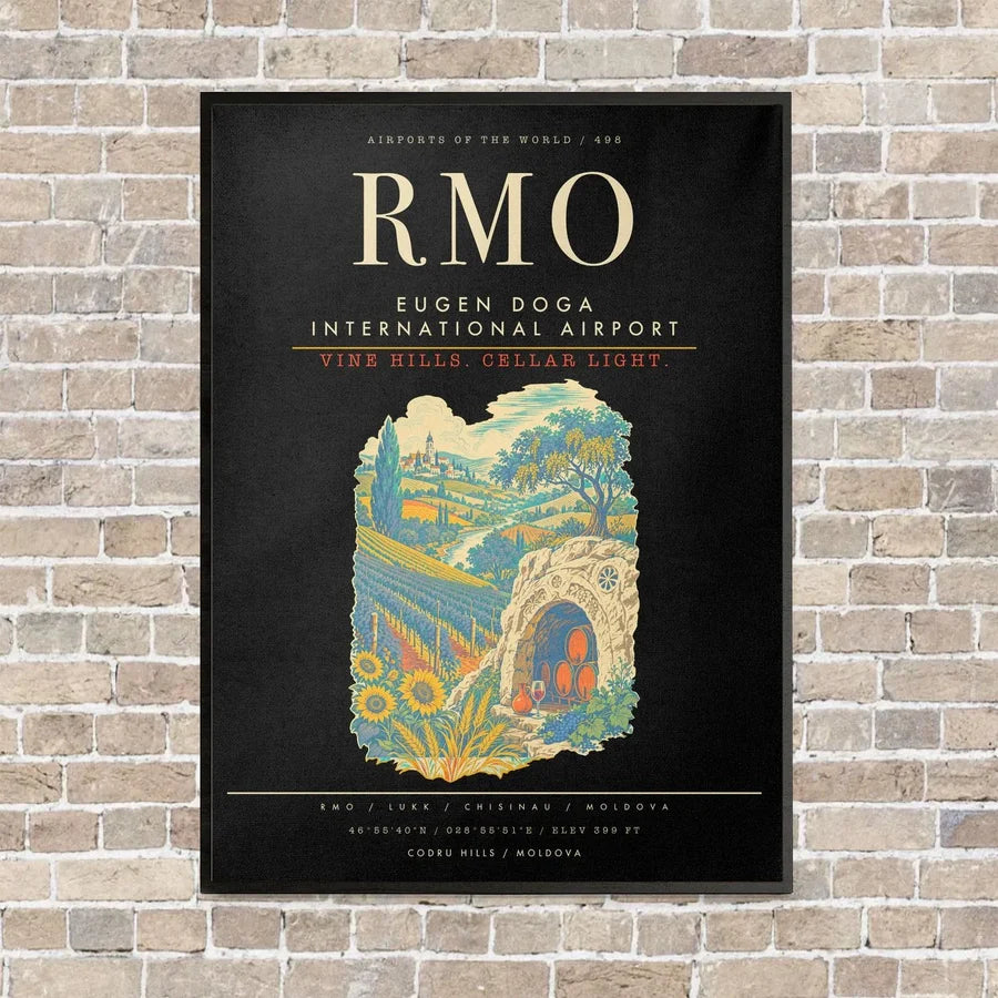 Chisinau Eugen Doga International Airport RMO - Canvas Framed - Black