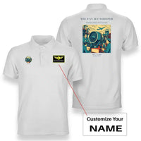 Thumbnail for VINTAGE G4464 - The Fan Jet Whisper - Double-Side Polo T-Shirt design on white+name