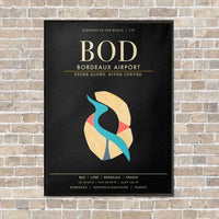 Thumbnail for Bordeaux Airport BOD - Canvas Framed - Black