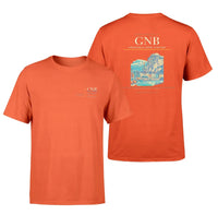 Thumbnail for Grenoble-Isère Airport (GNB) design printed on orange double-side t-shirt