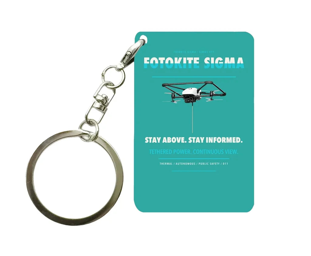 Fotokite Sigma Key Chain design on turquoise key chain