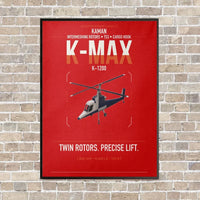 Thumbnail for Kaman K-1200 K-MAX vertical canvas print - framed - red background