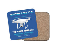 Thumbnail for DJI Phantom 4 Pro V2.0 design on blue 1 piece coaster