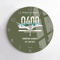 Thumbnail for De Havilland Dash 8-400 design on green army no frame wall clock