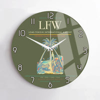 Thumbnail for Lome-Tokoin International Airport (LFW) design on green army no frame wall clock