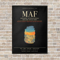 Thumbnail for Midland International Air and Space Port MAF - Canvas Framed - Black