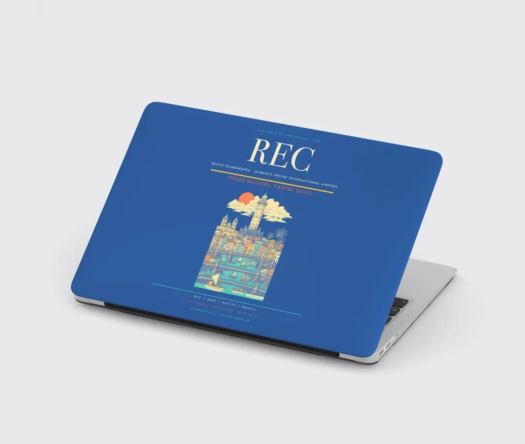 Recife Guararapes (REC) design on blue MacBook case