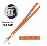 Thumbnail for Boeing 737+Text & CFM LEAP-1 Engine seat belt lanyard - orange with name