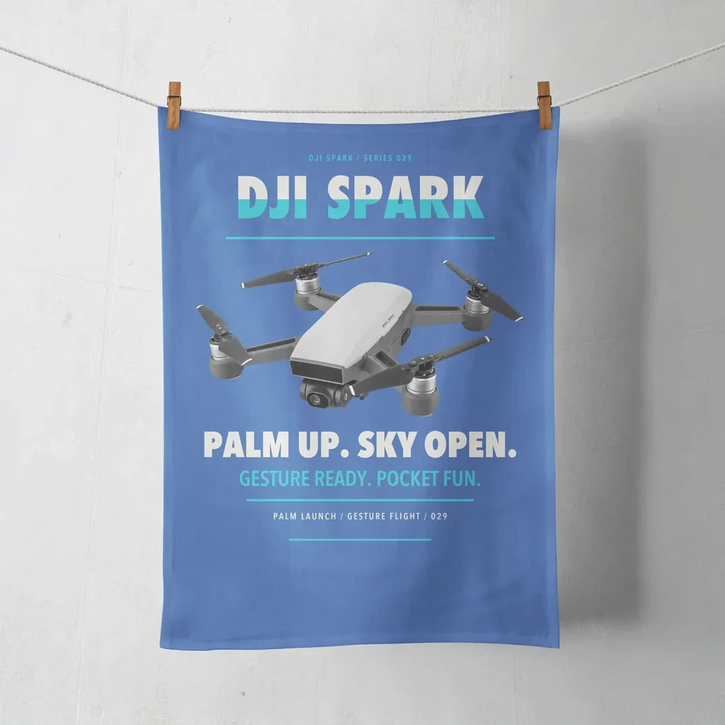 DJI Spark design on blue towel