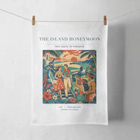 Thumbnail for VINTAGE G4104 - The Island Honeymoon - Designed Towels design on white