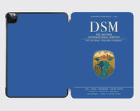 Thumbnail for Des Moines International Airport (DSM) design on blue ipad tablet case