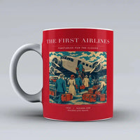 Thumbnail for VINTAGE G4048 - The First Airlines - Ceramic Mug design on red