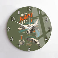 Thumbnail for How Planes Fly V2 design on green army no frame wall clock