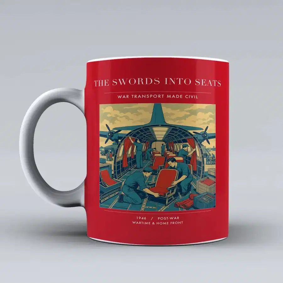 VINTAGE G4538 - The Swords Into Seats - Ceramic Mug design on red