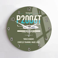 Thumbnail for Tecnam P2006T design on green army no frame wall clock