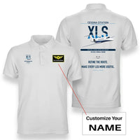 Thumbnail for Cessna Citation XLS design on white+name double-side polo t-shirt, double-side print