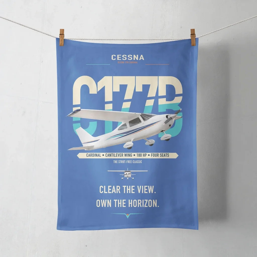 Cessna 177B Cardinal design on blue towel