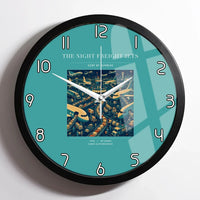 Thumbnail for VINTAGE G4133 - The Night Freight Jets - Designed Wall Clocks design on turquoise framed