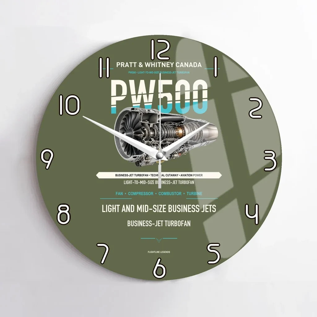 PW500 design on green army no frame wall clock