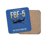 Thumbnail for F6F-5 Hellcat design on blue 1 piece coaster