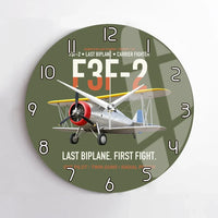 Thumbnail for F3F-2 Last Biplane First Fight design on green army no frame wall clock