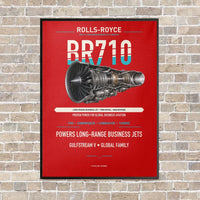 Thumbnail for BR710 vertical canvas print - framed - red background