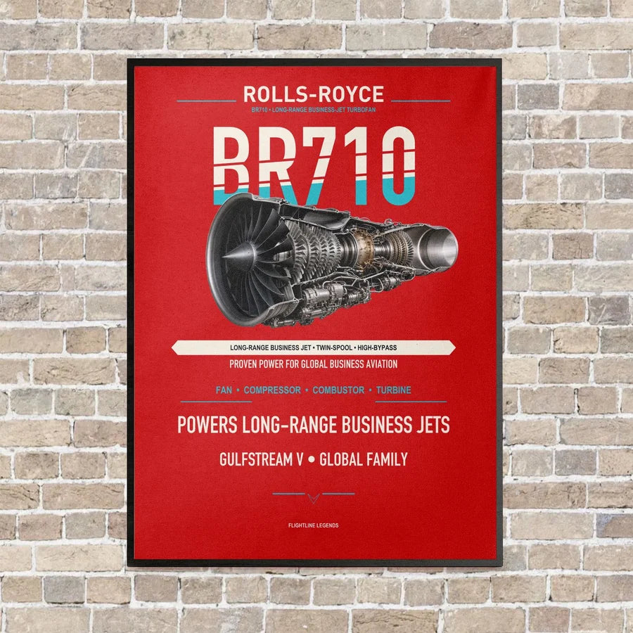 BR710 vertical canvas print - framed - red background