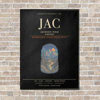 Thumbnail for Jackson Hole Airport JAC - Canvas Framed - Black