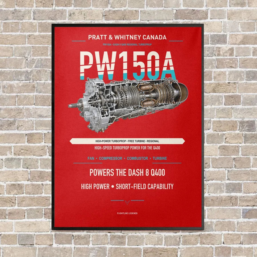 PW150A vertical canvas print - framed - red background