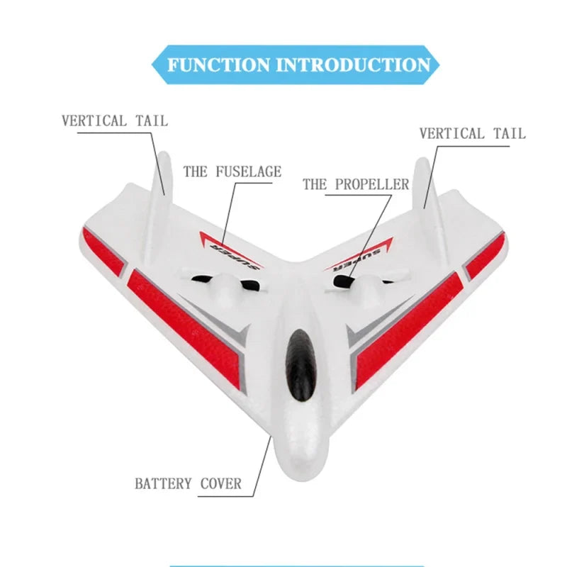 Delta Wing Design Anti-fall Remote Control Fixed-wing Glider Plane 120M Built-in Propeller EPP Foam Material - view 15