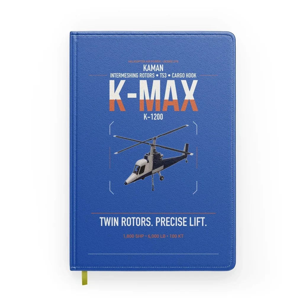 Kaman K-1200 K-MAX design on blue notebook