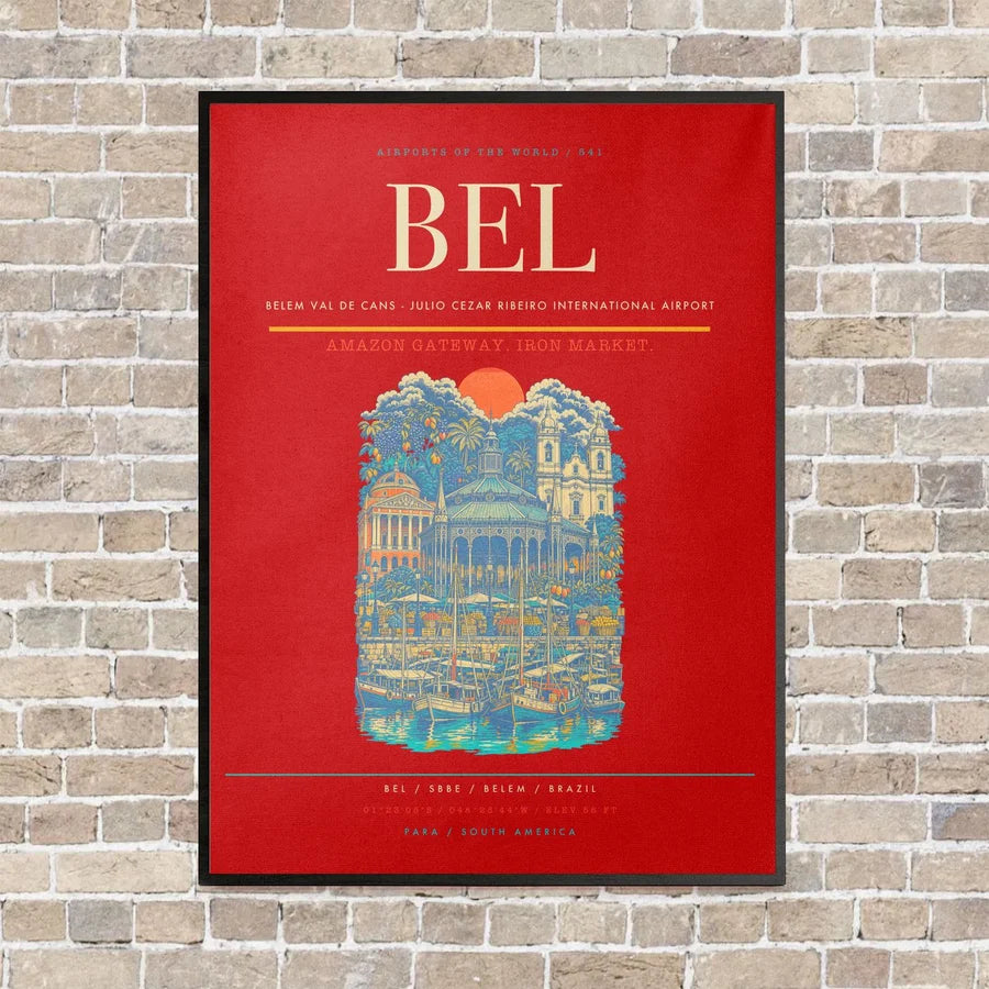 Belem Val de Cans - Julio Cezar Ribeiro International Airport BEL - Canvas Framed - Red
