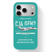 Thumbnail for Cessna Citation CJ4 Gen2 design on turquoise magsafe iphone case, for iPhone 17 Pro