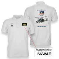 Thumbnail for HAL LCH Prachand design on white+name double-side polo t-shirt, double-side print