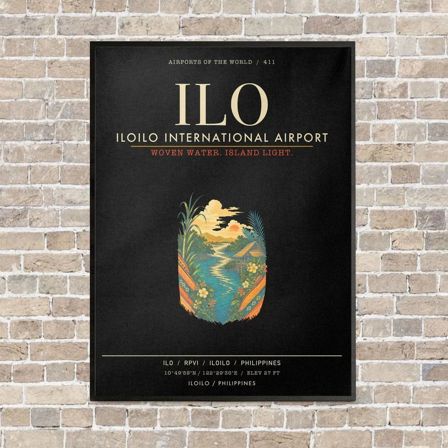 Iloilo International Airport ILO - Canvas Framed - Black