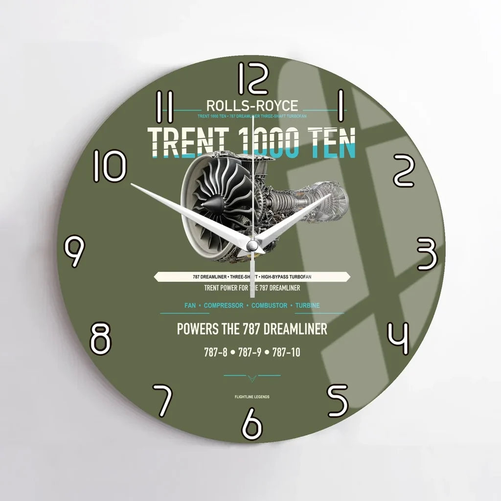 TRENT 1000 TEN design on green army no frame wall clock