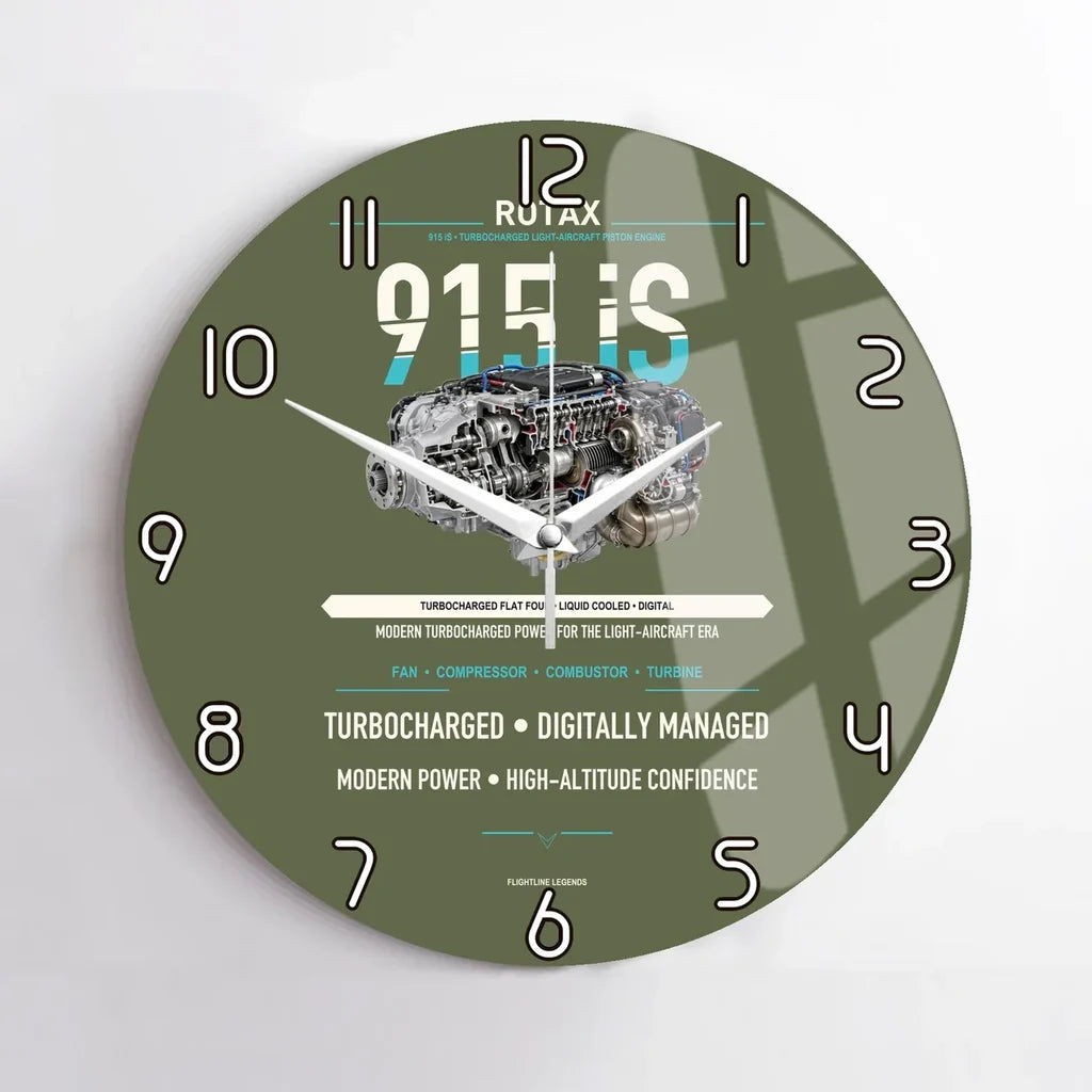 915 iS design on green army no frame wall clock