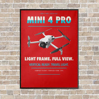 Thumbnail for DJI Mini 4 Pro vertical canvas print - framed - red background