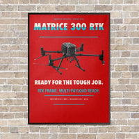 Thumbnail for DJI Matrice 300 RTK vertical canvas print - framed - red background